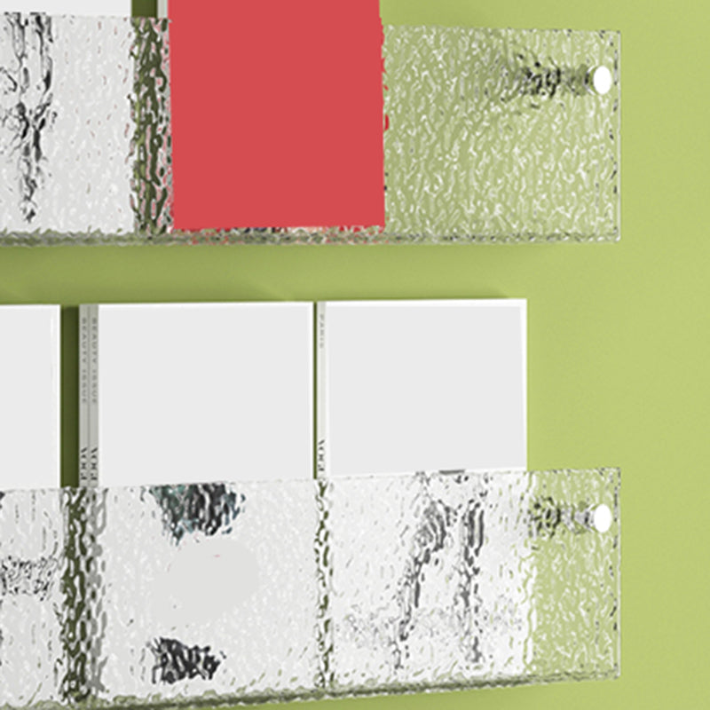 Floating Clear Plastic/Acrylic Bookcase Urban Wall Mounted Shelf Clearhalo 'Bookcases' 'furn' 'furn_bookcases' 'Furniture' 'Office Furniture' 5972733
