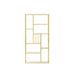 Gold Vertical Open Bookcase Glam Etagere Metal Book Shelf for Bedroom