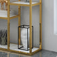 Gold Vertical Open Bookcase Glam Etagere Metal Book Shelf for Bedroom