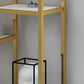 Gold Vertical Open Bookcase Glam Etagere Metal Book Shelf for Bedroom