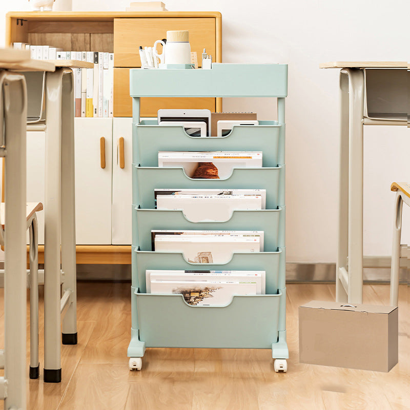 Contemporary Plastic/Acrylic Book Shelf Closed Back Bookcase 15.9"L x 8.1"W x 29"H Light Blue Clearhalo 'Bookcases' 'furn' 'furn_bookcases' 'Furniture' 'Office Furniture' 5972792