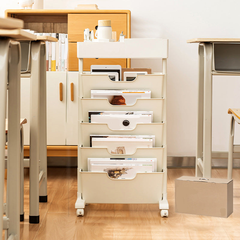 Contemporary Plastic/Acrylic Book Shelf Closed Back Bookcase 15.9"L x 8.1"W x 29"H White Clearhalo 'Bookcases' 'furn' 'furn_bookcases' 'Furniture' 'Office Furniture' 5972803