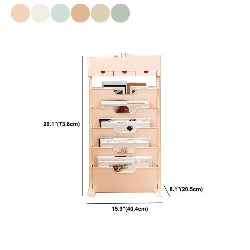 Contemporary Plastic/Acrylic Book Shelf Closed Back Bookcase Clearhalo 'Bookcases' 'furn' 'furn_bookcases' 'Furniture' 'Office Furniture' 5972811
