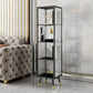 Modern Vertical Bookcase Metal Closed Storage Bookshelf for Bedroom