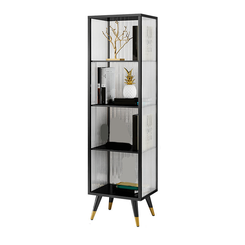 Modern Vertical Bookcase Metal Closed Storage Bookshelf for Bedroom