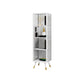 Modern Vertical Bookcase Metal Closed Storage Bookshelf for Bedroom