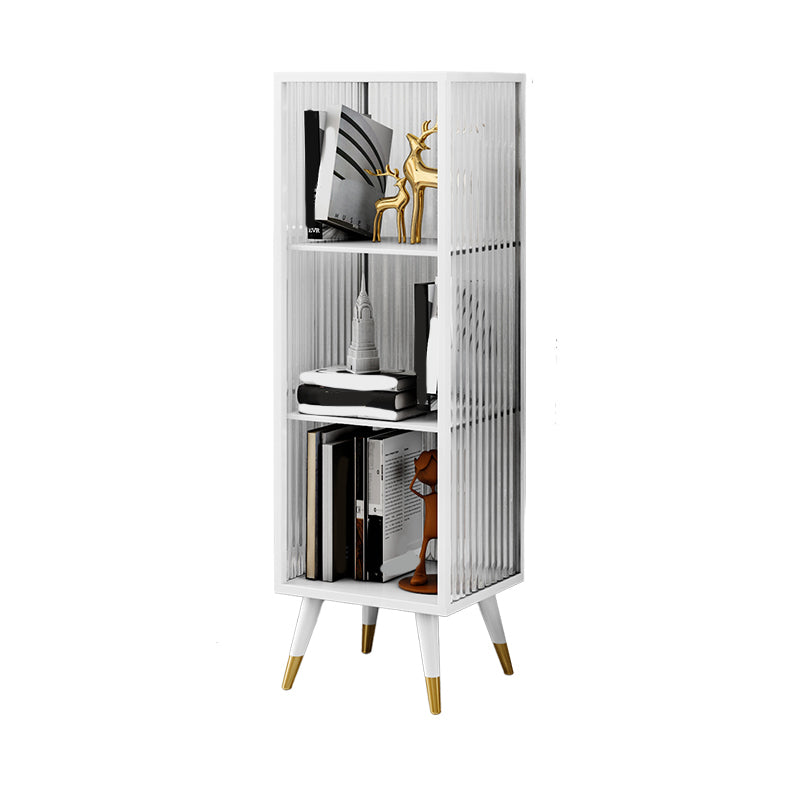 Modern Vertical Bookcase Metal Closed Storage Bookshelf for Bedroom