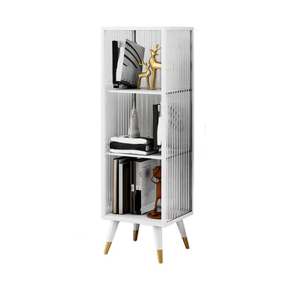 Modern Vertical Bookcase Metal Closed Storage Bookshelf for Bedroom