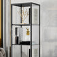 Modern Vertical Bookcase Metal Closed Storage Bookshelf for Bedroom