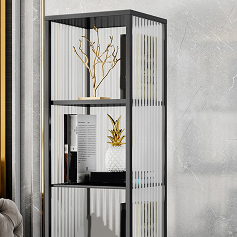 Modern Vertical Bookcase Metal Closed Storage Bookshelf for Bedroom