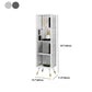 Modern Vertical Bookcase Metal Closed Storage Bookshelf for Bedroom