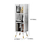 Modern Vertical Bookcase Metal Closed Storage Bookshelf for Bedroom