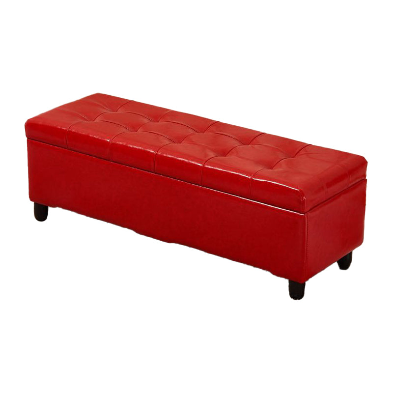 15.7"W Mid-Century Modern Bench Cushioned Tufted Seating Bench Red Clearhalo 'Benches' 'Chairs & Seating' 'furn' 'furn_benches' 'Furniture' 'Living Room Furniture' 5972912
