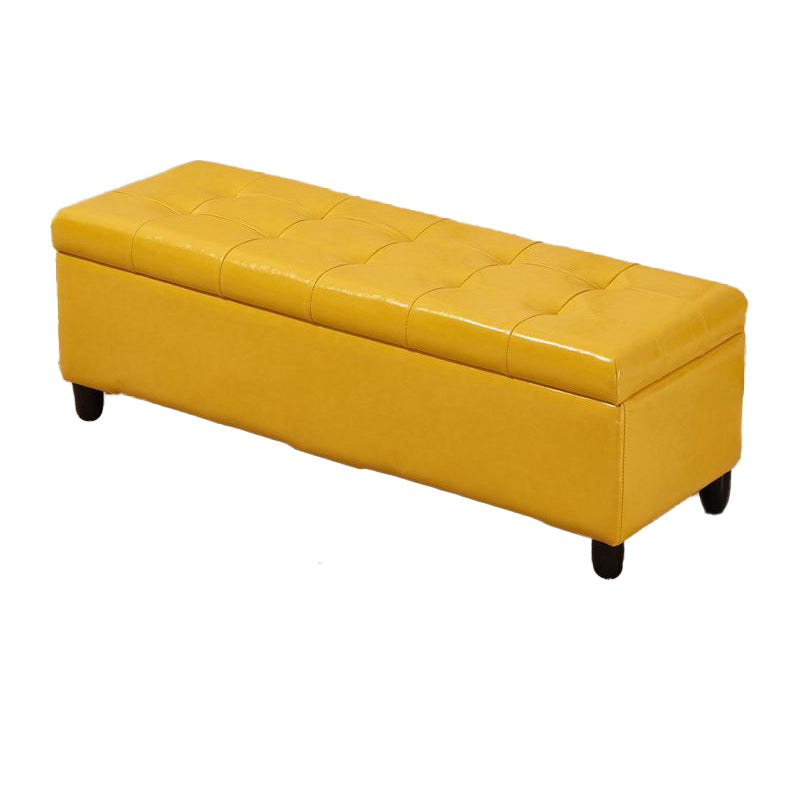 15.7"W Mid-Century Modern Bench Cushioned Tufted Seating Bench Yellow Clearhalo 'Benches' 'Chairs & Seating' 'furn' 'furn_benches' 'Furniture' 'Living Room Furniture' 5972915