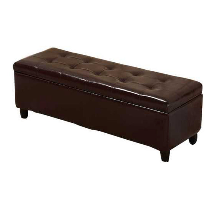 15.7"W Mid-Century Modern Bench Cushioned Tufted Seating Bench Black Clearhalo 'Benches' 'Chairs & Seating' 'furn' 'furn_benches' 'Furniture' 'Living Room Furniture' 5972919
