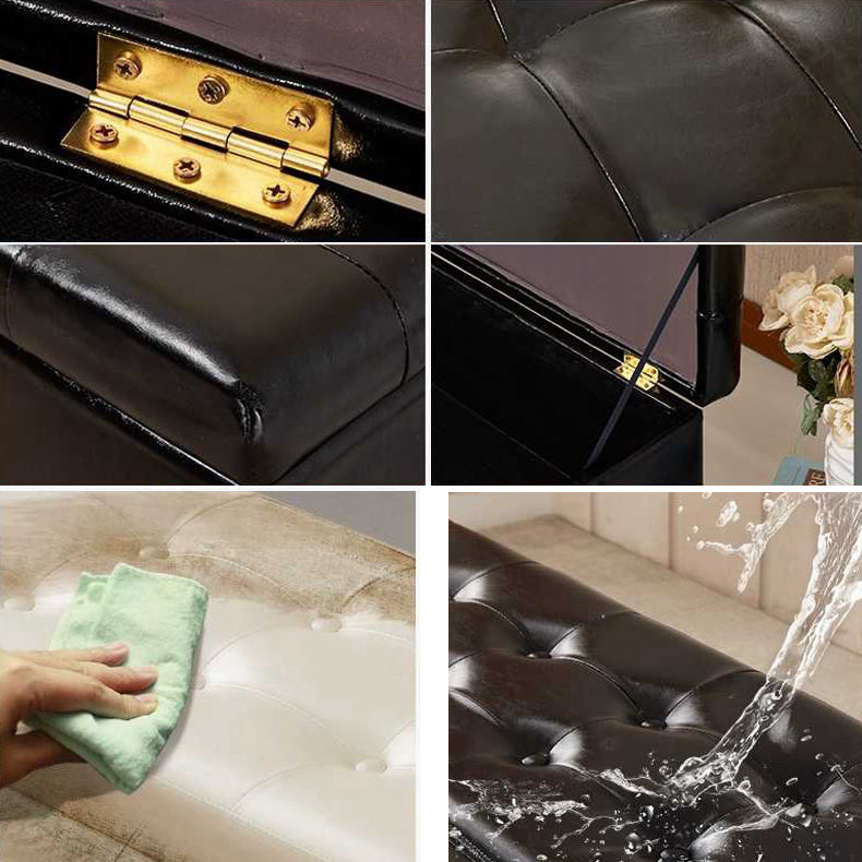 15.7"W Mid-Century Modern Bench Cushioned Tufted Seating Bench Clearhalo 'Benches' 'Chairs & Seating' 'furn' 'furn_benches' 'Furniture' 'Living Room Furniture' 5972920