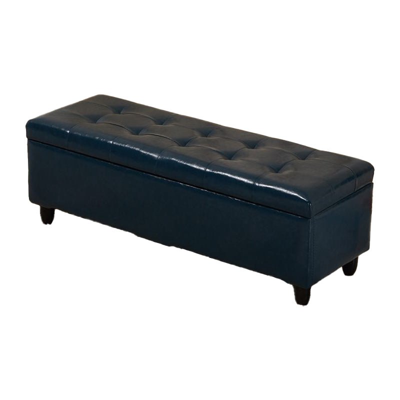 15.7"W Mid-Century Modern Bench Cushioned Tufted Seating Bench Navy Blue Clearhalo 'Benches' 'Chairs & Seating' 'furn' 'furn_benches' 'Furniture' 'Living Room Furniture' 5972930