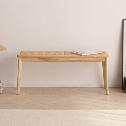 11.8 Inch Wide Tropical Bench Solid Wood Seating Bench with Legs 16"L x 12"W x 17"H Natural Clearhalo 'Benches' 'Chairs & Seating' 'furn' 'furn_benches' 'Furniture' 'Living Room Furniture' 5972957