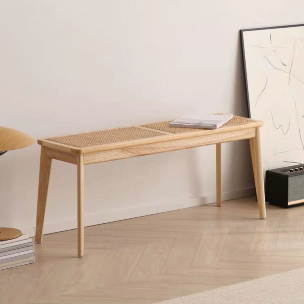 11.8 Inch Wide Tropical Bench Solid Wood Seating Bench with Legs 59.1"L x 11.8"W x 17.1"H Natural Clearhalo 'Benches' 'Chairs & Seating' 'furn' 'furn_benches' 'Furniture' 'Living Room Furniture' 5972958