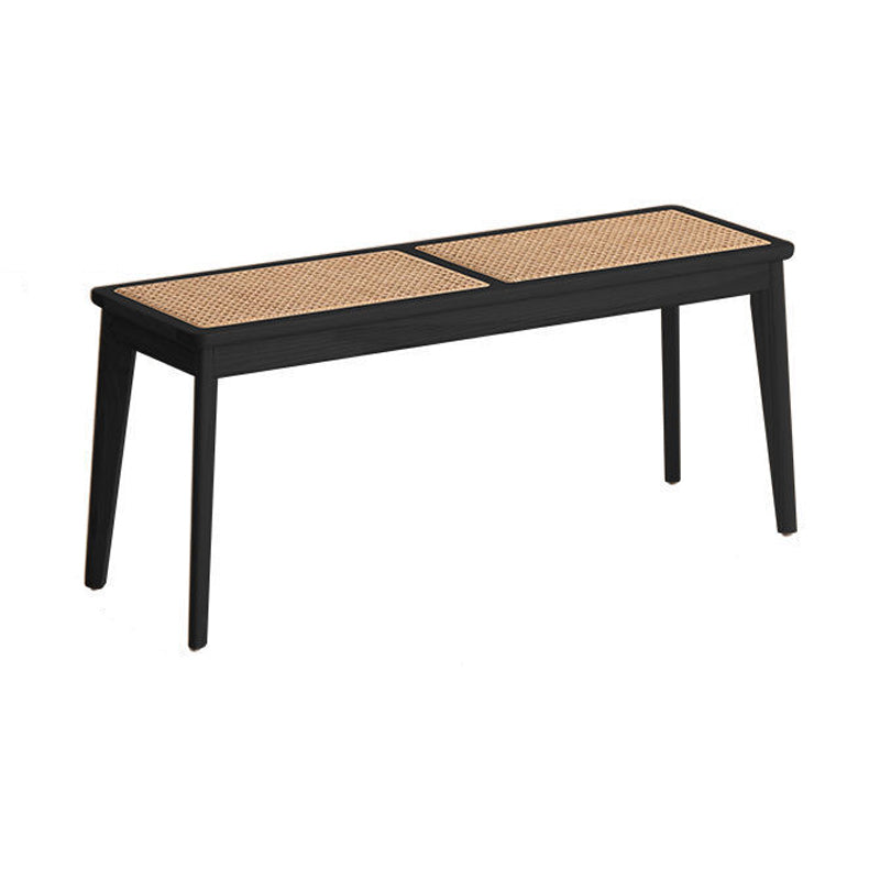 11.8 Inch Wide Tropical Bench Solid Wood Seating Bench with Legs Black Clearhalo 'Benches' 'Chairs & Seating' 'furn' 'furn_benches' 'Furniture' 'Living Room Furniture' 5972959