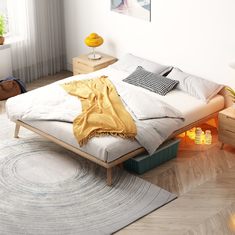 84.65 inch Wide Contemporary Bed Rubberwood Platform Bed Frame