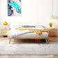 84.65 inch Wide Contemporary Bed Rubberwood Platform Bed Frame
