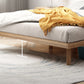 84.65 inch Wide Contemporary Bed Rubberwood Platform Bed Frame