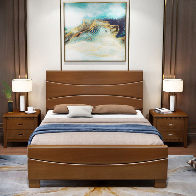 Traditional Panel Rectangular with Headboard Pine Wood Panel Bed Clearhalo 'Bedroom Furniture' 'Beds' 'furn' 'furn_beds' 'Furniture' 5973044