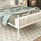 Modern Metal with Headboard with Metal Legs Camelback Open-Frame Bed
