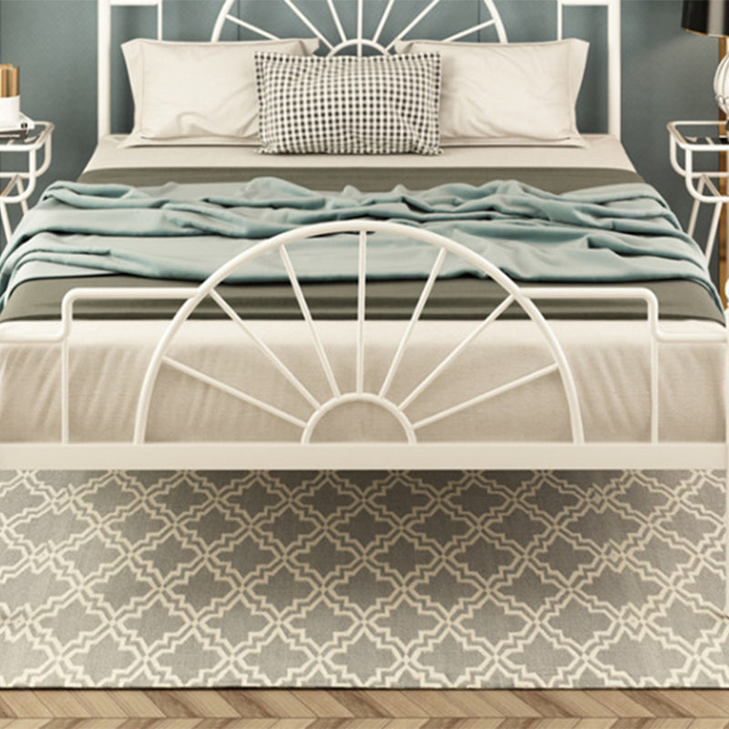 Modern Metal with Headboard with Metal Legs Camelback Open-Frame Bed