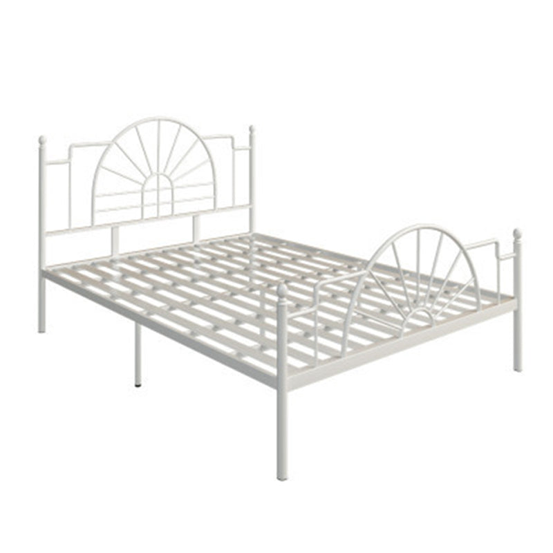 Modern Metal with Headboard with Metal Legs Camelback Open-Frame Bed