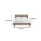 84.65 inch Wide Contemporary Bed Frame Solid Wood Bed with Upholstered Headboard