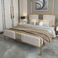 Contemporary Metal Upholstered Headboard Rectangular Panel Bed Full XL Clearhalo 'Bedroom Furniture' 'Beds' 'furn' 'furn_beds' 'Furniture' 5973102