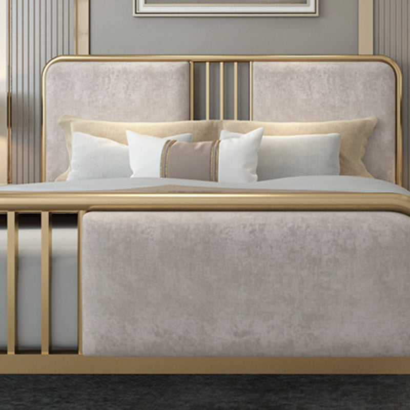 Contemporary Metal Upholstered Headboard Rectangular Panel Bed Clearhalo 'Bedroom Furniture' 'Beds' 'furn' 'furn_beds' 'Furniture' 5973105