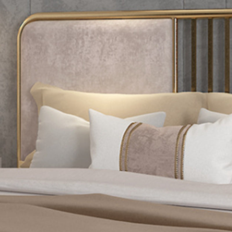 Contemporary Metal Upholstered Headboard Rectangular Panel Bed Clearhalo 'Bedroom Furniture' 'Beds' 'furn' 'furn_beds' 'Furniture' 5973107