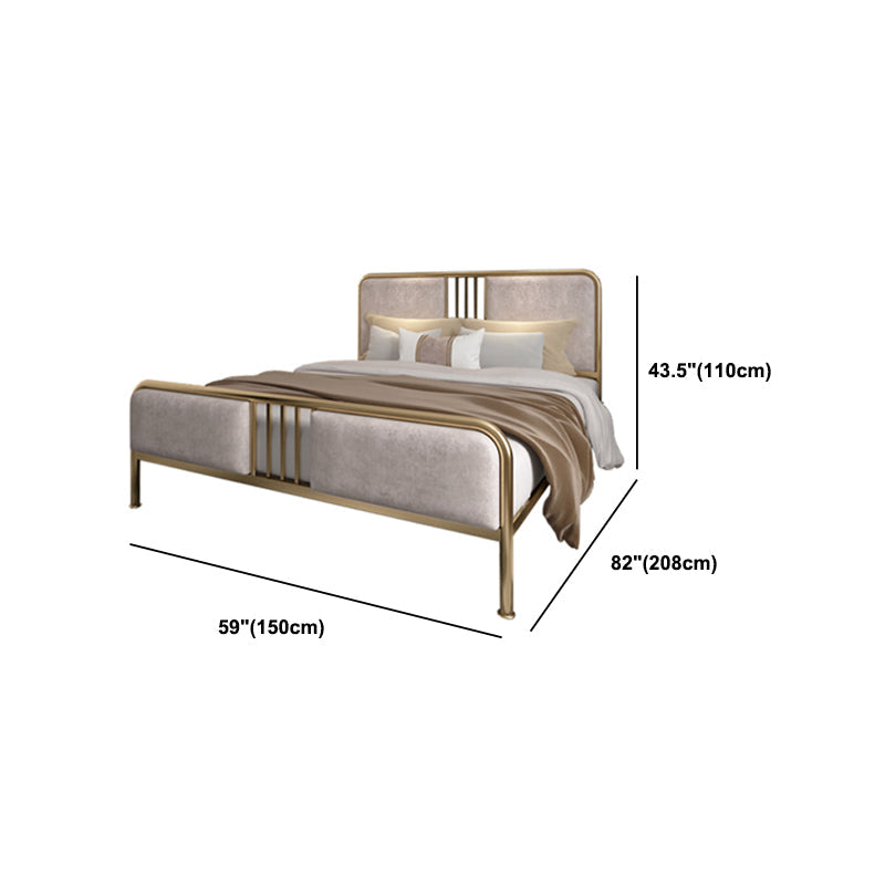 Contemporary Metal Upholstered Headboard Rectangular Panel Bed Clearhalo 'Bedroom Furniture' 'Beds' 'furn' 'furn_beds' 'Furniture' 5973110