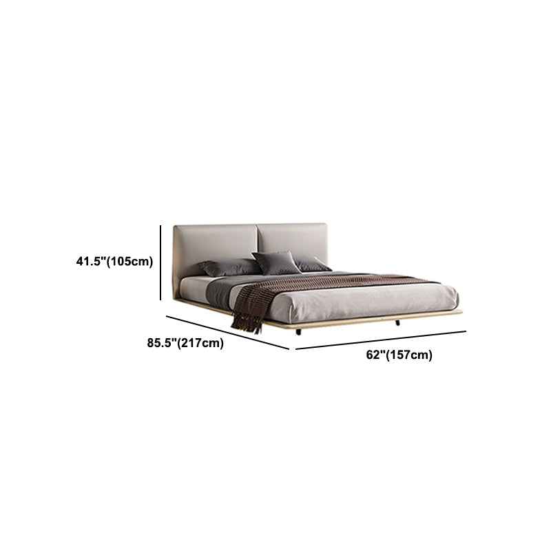 84.65 inch Wide Glam Bed Frame Solid Color Standard Bed with Headboard