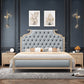 Modern Storage Bed Button-tufted Bed Frame with Headboard for Bedroom