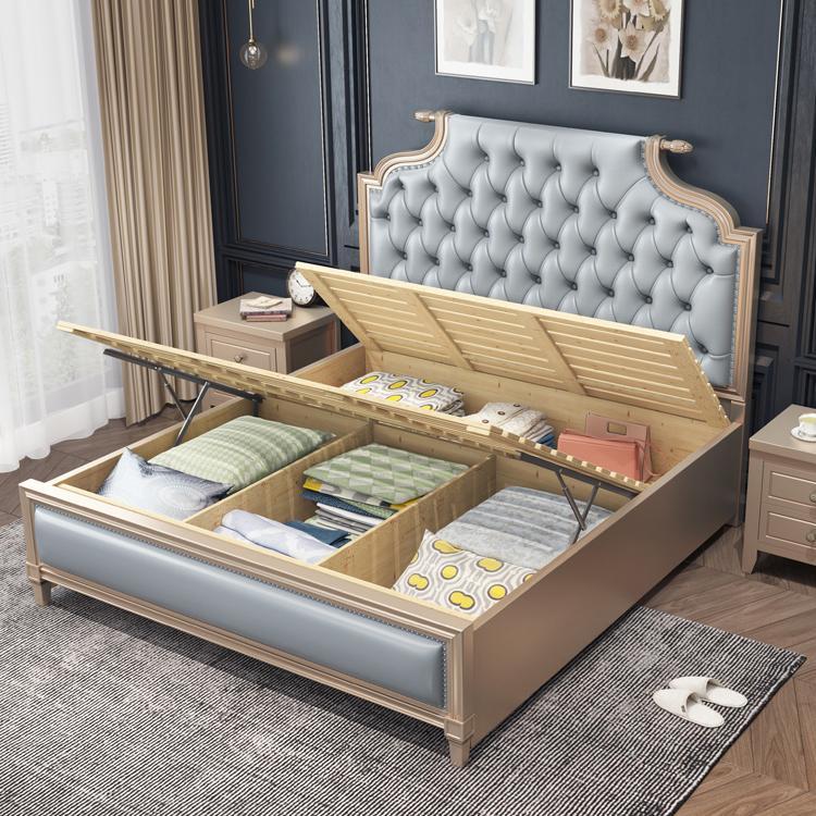 Modern Storage Bed Button-tufted Bed Frame with Headboard for Bedroom