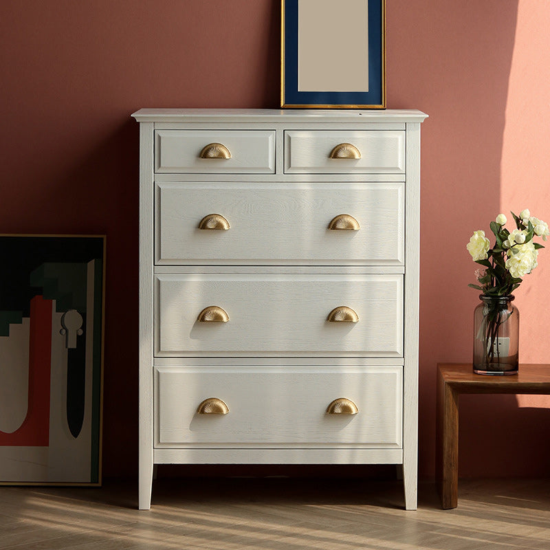 Contemporary Accent Chest with Drawers and Straight Legs in Oak