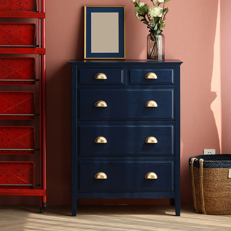 Contemporary Accent Chest with Drawers and Straight Legs in Oak