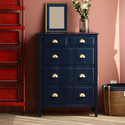 Contemporary Accent Chest with Drawers and Straight Legs in Oak