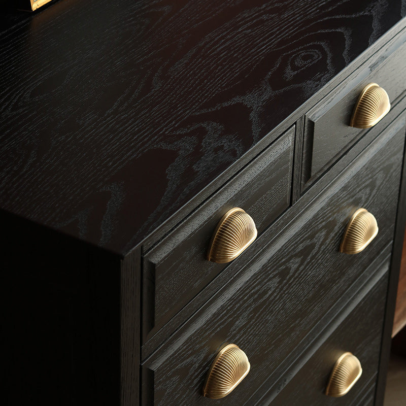 Contemporary Accent Chest with Drawers and Straight Legs in Oak