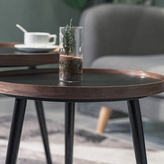 Tavolino in legno rotondo nordico 3 gambe tavolo da cocktail top vassoio