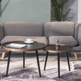 Nordic Round Wood Coffee Table 3 Legs Tray Top Cocktail Table