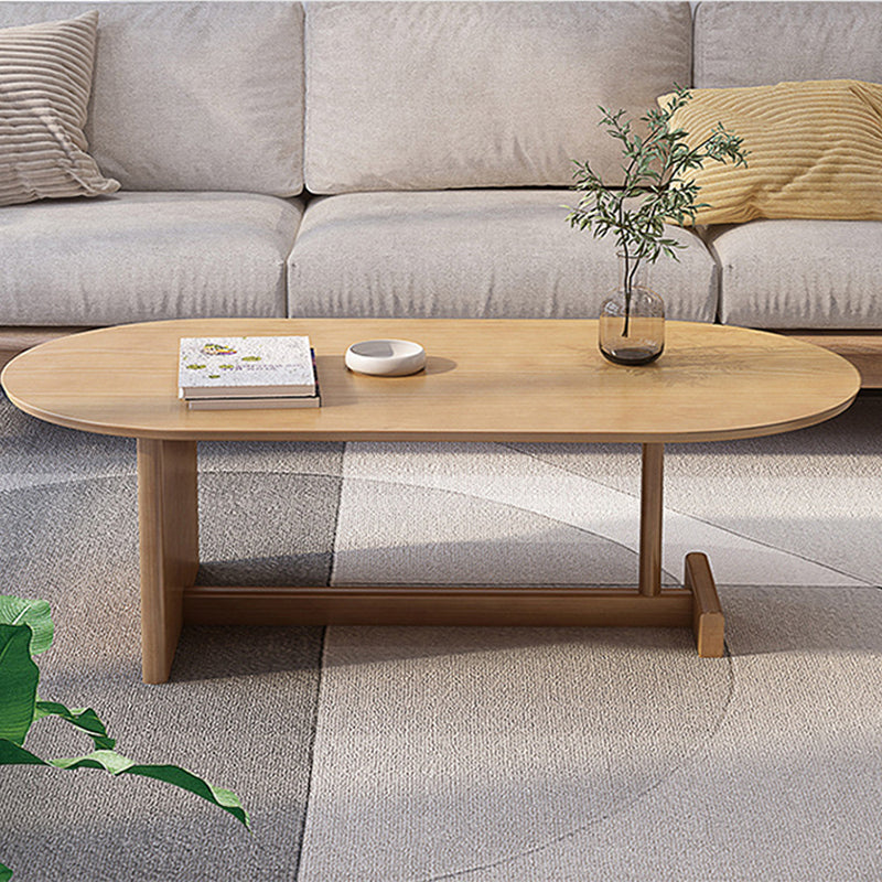 Brone Solid Wood Coffee Table Living Room Trestle Coffee Table Clearhalo 'Coffee & Accent Tables' 'Coffee Tables' 'coffee_tables' 'furn' 'furn_coffee_tables' 'Furniture' 'Living Room Furniture' 5973356