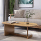 Brone Solid Wood Coffee Table Living Room Trestle Coffee Table Clearhalo 'Coffee & Accent Tables' 'Coffee Tables' 'coffee_tables' 'furn' 'furn_coffee_tables' 'Furniture' 'Living Room Furniture' 5973358