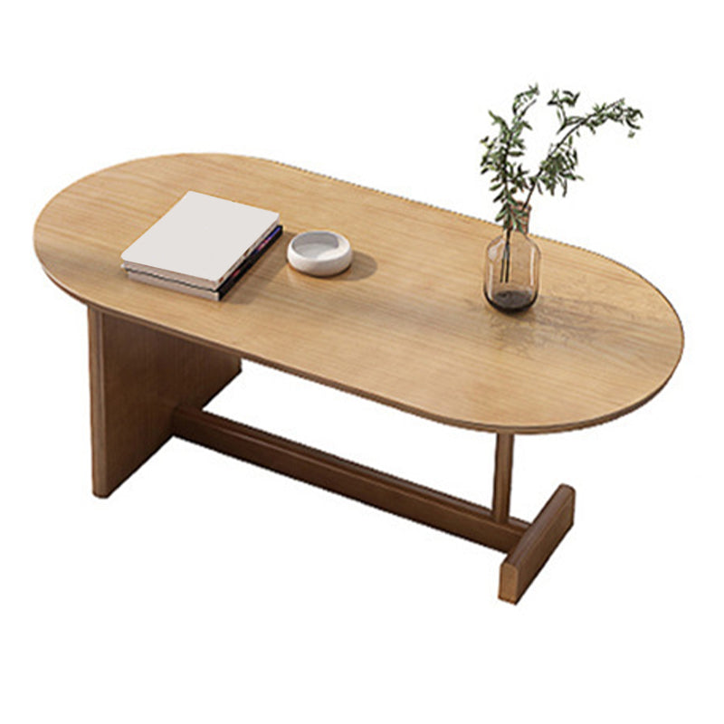 Brone Solid Wood Coffee Table Living Room Trestle Coffee Table Clearhalo 'Coffee & Accent Tables' 'Coffee Tables' 'coffee_tables' 'furn' 'furn_coffee_tables' 'Furniture' 'Living Room Furniture' 5973359
