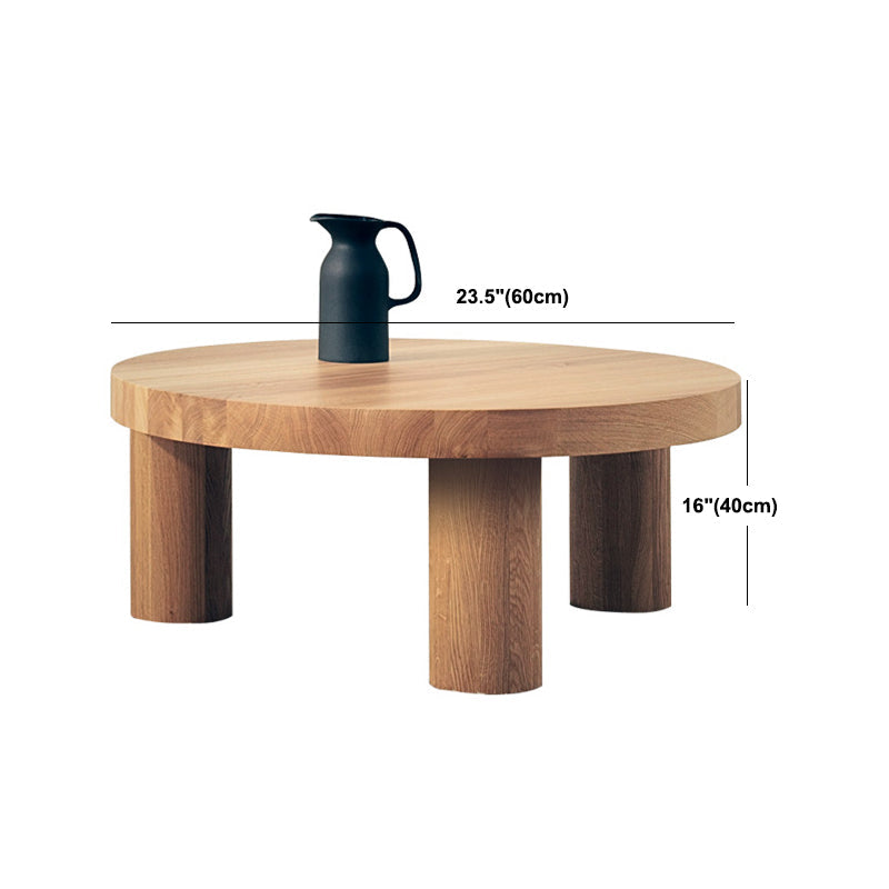 Scandinavian Round Solid Wood Coffee Table Natural 3 Legs Cocktail Table Clearhalo 'Coffee & Accent Tables' 'Coffee Tables' 'coffee_tables' 'furn' 'furn_coffee_tables' 'Furniture' 'Living Room Furniture' 5973382