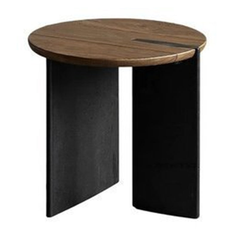 Skandinavische runde Massivholz -Couchtisch mit 2 Beinkaffee in der Brone